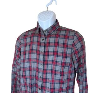 J Crew Mens‎ Red Plaid Flannel Shirt Long Sleeve Button Down Small Classic Cabin